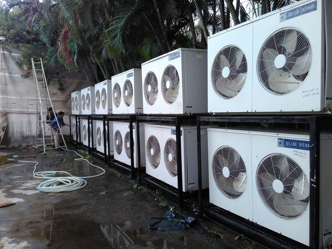 AHU outdoor unit washing and servicing