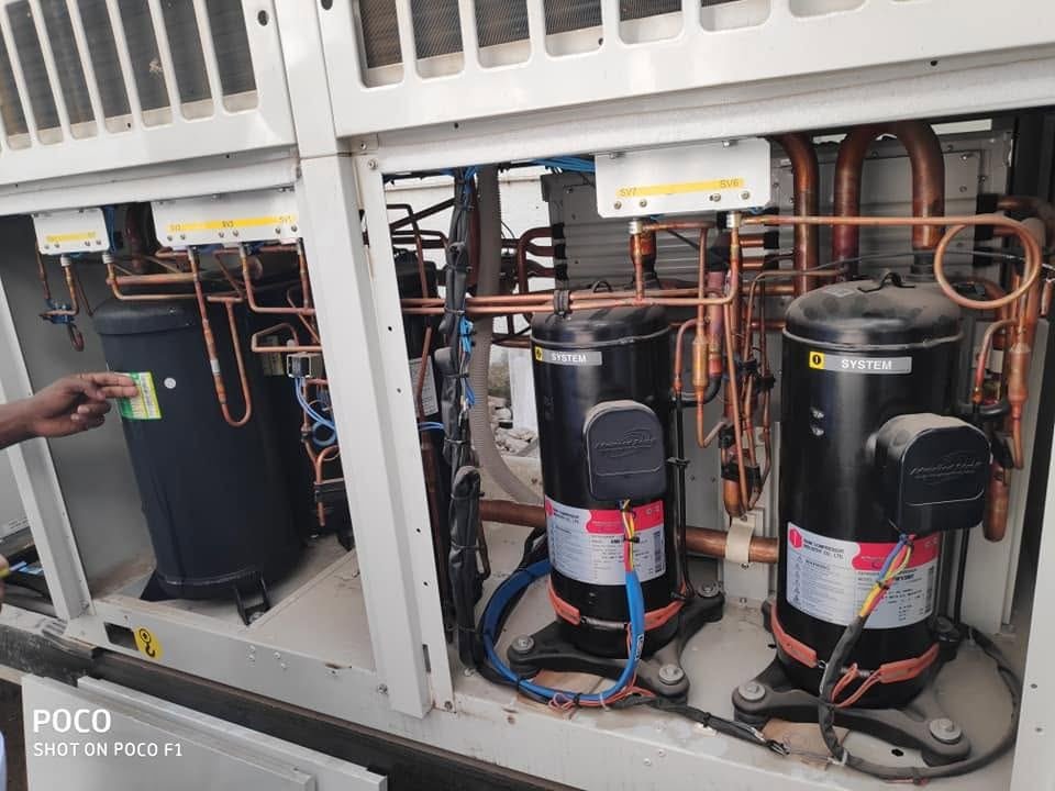 VRF compressor and piping work